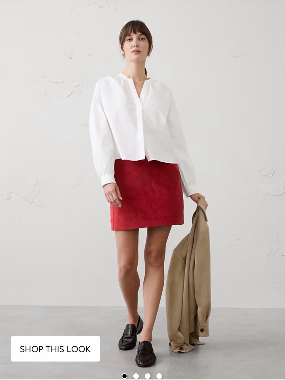 Banana Republic Red Corduroy Mini Skirt Petite 0P NWOT